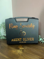 Bridal Ring Security Personalised Briefcase | Page Boy Ring Box | Wedding Day Page Boy Gift | Ring security case & glasses - The Crafty Bee