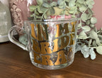Bridal The Eras Bride Clear Mug | Swiftie Wifey Fan Glass Cup | Bride / Wifey Era themed cup/mug tea/coffee | Wedding Gift | Bride Merch - The Crafty Bee