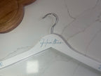 Bridal Wedding Dress Hanger | Personalised wedding day wooden hangers | Bridal, bridesmaid name Hangers in white | Bridal Party Wedding Hangers - The Crafty Bee