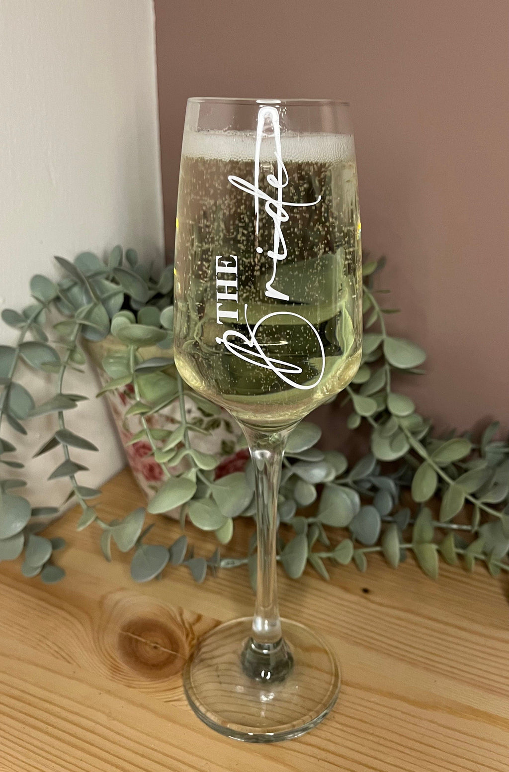 Bridal Wedding Morning Bridal Glass | Personalised Champagne Flutes | Hen Party/Bride Team/Bridesmaids/Gifts for Wedding Party - The Crafty Bee