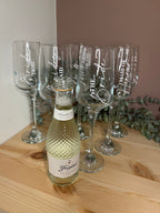 Bridal Wedding Morning Bridal Glass | Personalised Champagne Flutes | Hen Party/Bride Team/Bridesmaids/Gifts for Wedding Party - The Crafty Bee