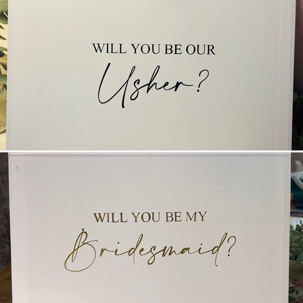 Bridesmaid Personalised Proposal Box | Luxury Bridal Thank You Gift Box | Personalised Magnetic Box Ribbon | MOH, Usher & Best Man Gift - The Crafty Bee