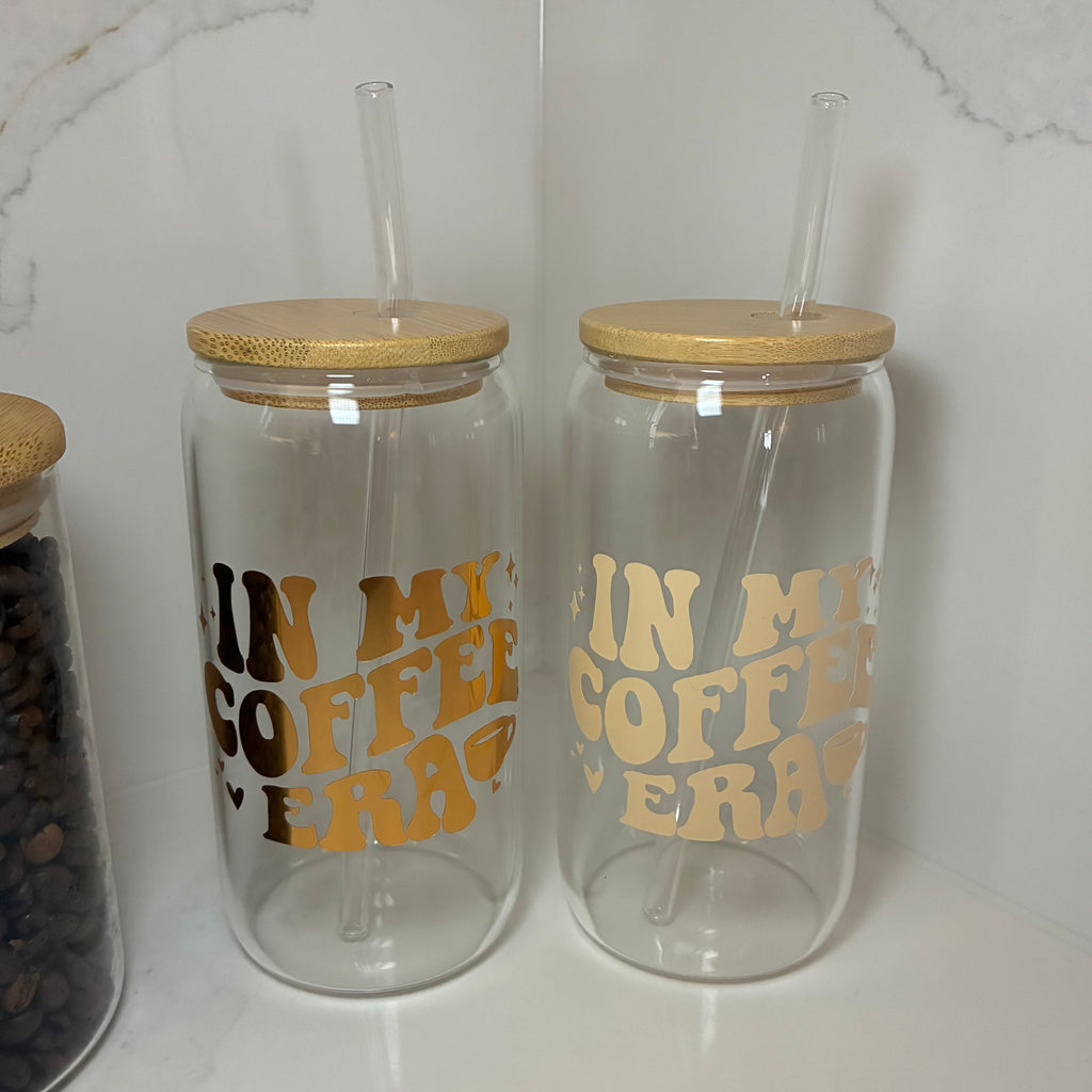 Coffee Era Reusable Cups | Glass Mug, Iced Cup & Can - The Crafty Bee