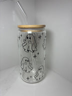 Cute Ghost Middle Finger Glass Cup | Funny Ghost Boo Basket Gift (Copy) - The Crafty Bee