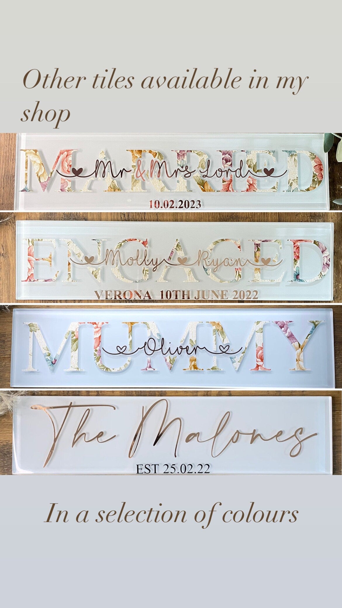 Personalised New Baby Gift I Newborn Announcement Plaque/Tile  |  New Baby Sign  | Bedroom Sign | Handmade Nursery Wall Decor