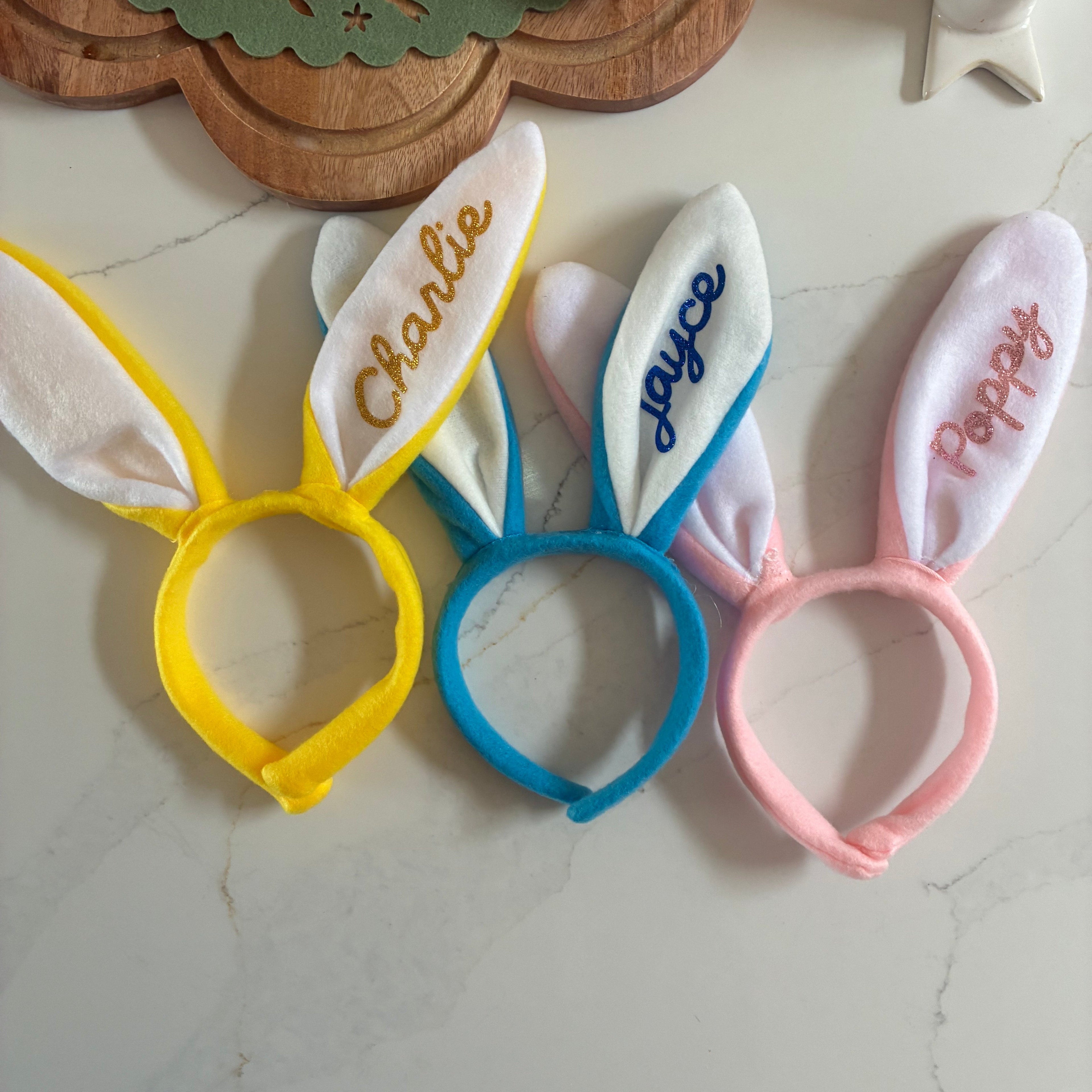 Easter Personalised Bunny Ears | Personalised Easter Bunny Headband | Kids Bunny Ears | Children’s Easter Gift | Personalsied Rabbit Ears - The Crafty Bee