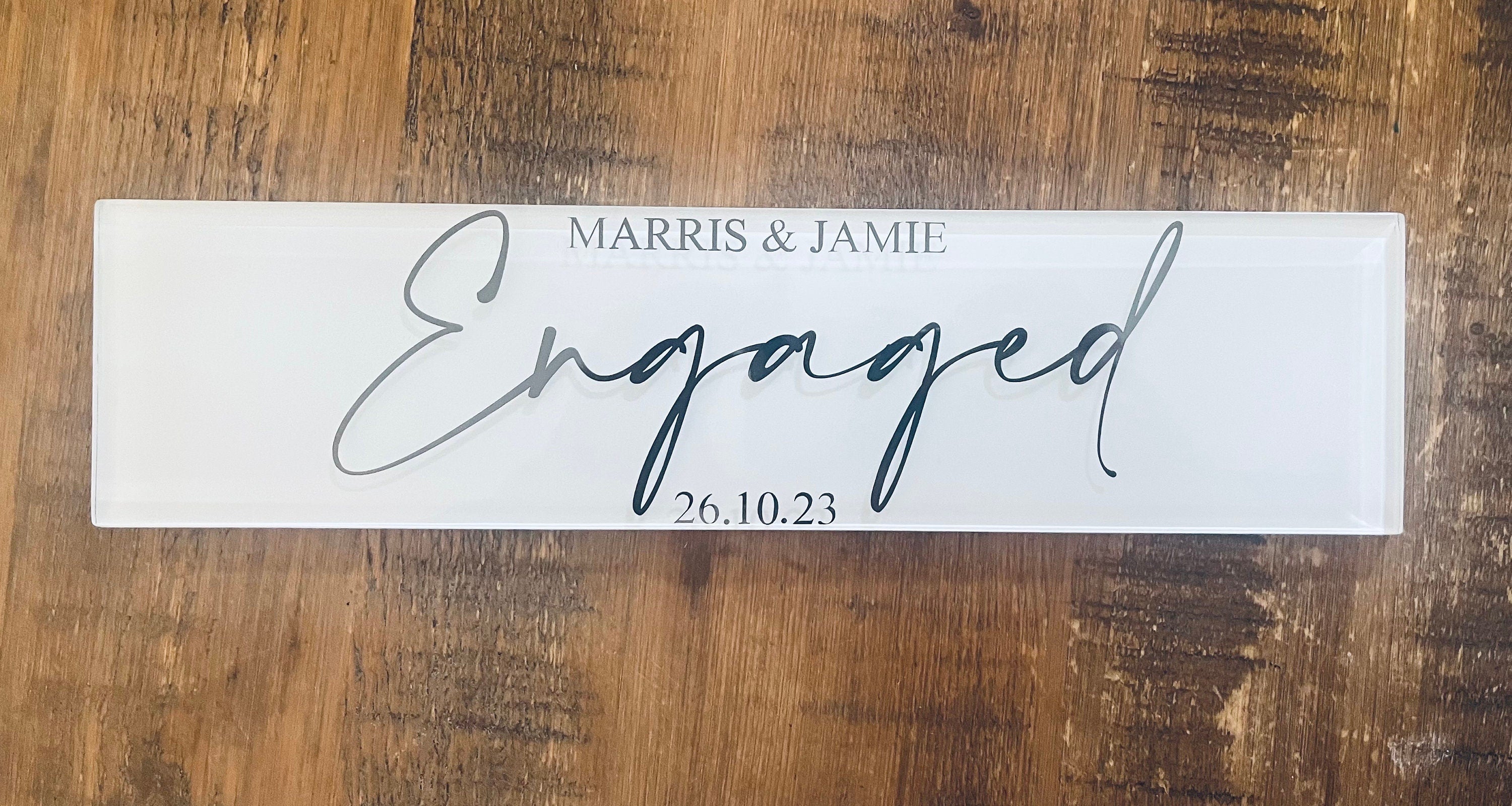 Engagement Personalised Tile/Sign/Plaque I Personalised Engagement Gift I Engagement Present - The Crafty Bee