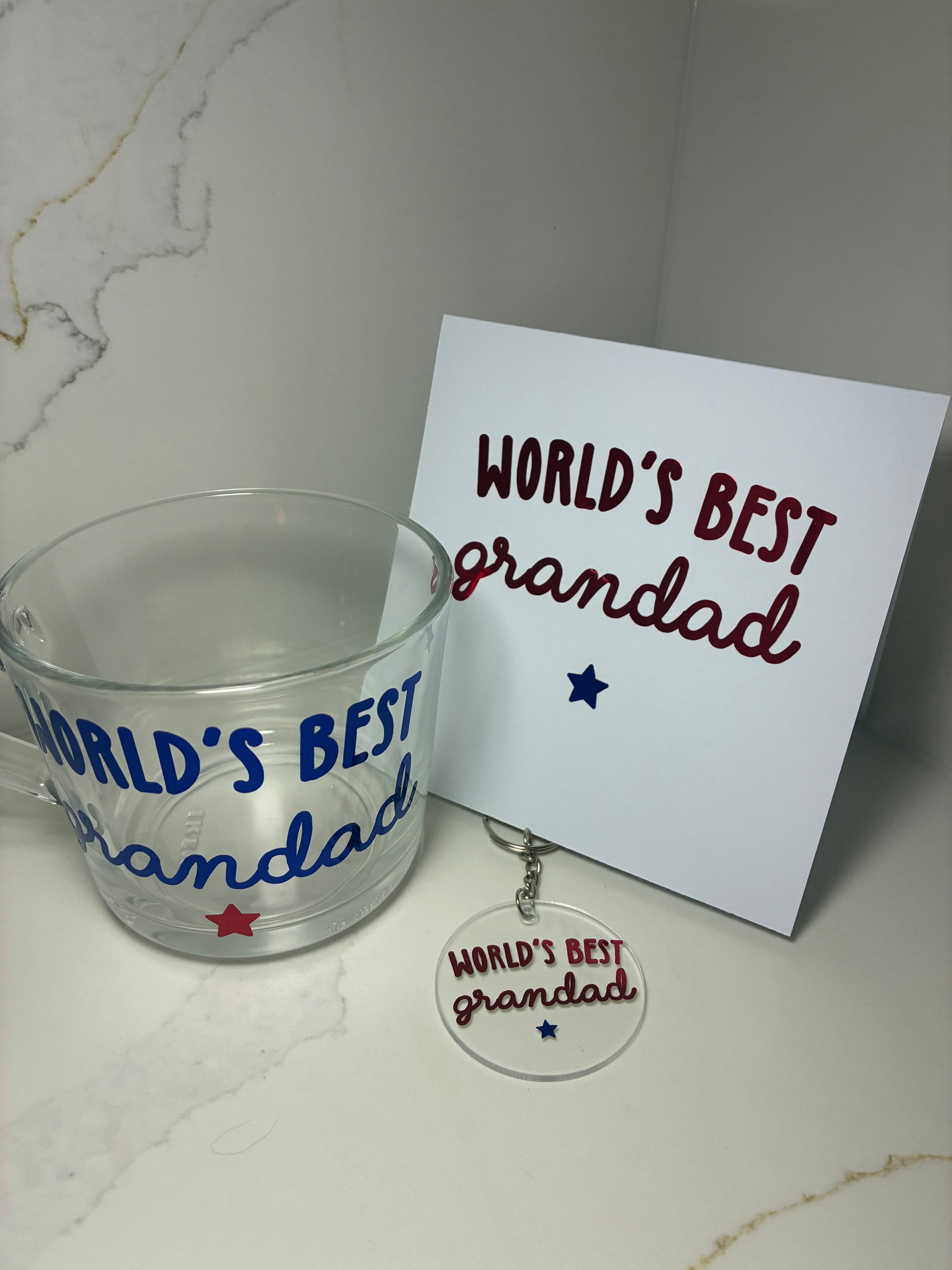 Father’s Day Coffee/Tea Cup | World’s Best Daddy, Dad, Grandad | Dad Mug, keyring & card gift | Dad Gift Set - The Crafty Bee