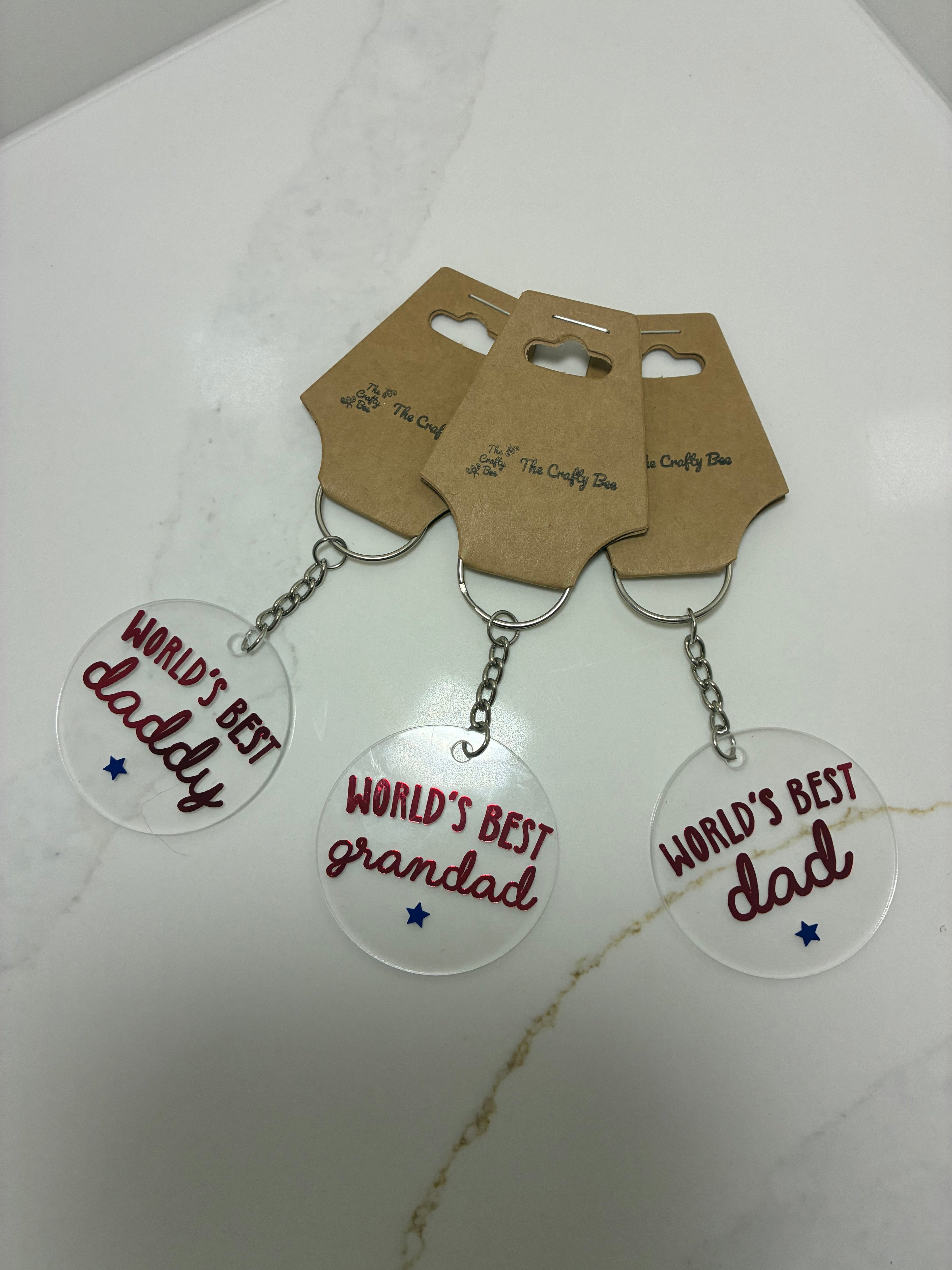 Father’s Day Coffee/Tea Cup | World’s Best Daddy, Dad, Grandad | Dad Mug, keyring & card gift | Dad Gift Set - The Crafty Bee