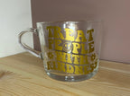 Harry Styles Clear Mug | Treat People With Kindness Cup | TPWK themed cup/mug tea/coffee | Harry Styles Gift | Harry Styles Fan Merch - The Crafty Bee