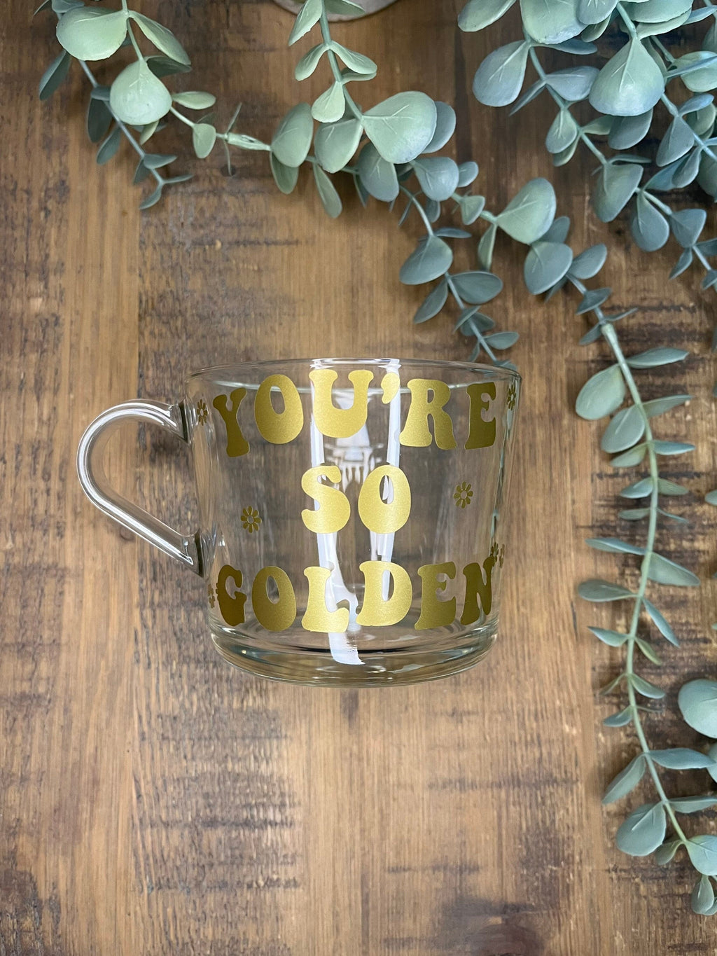 Harry Styles Clear Mug | You’re So Golden Glass Cup | Harry Styles themed cup/mug tea/coffee | Harry Styles Gift | Harry Styles Fan Merch - The Crafty Bee