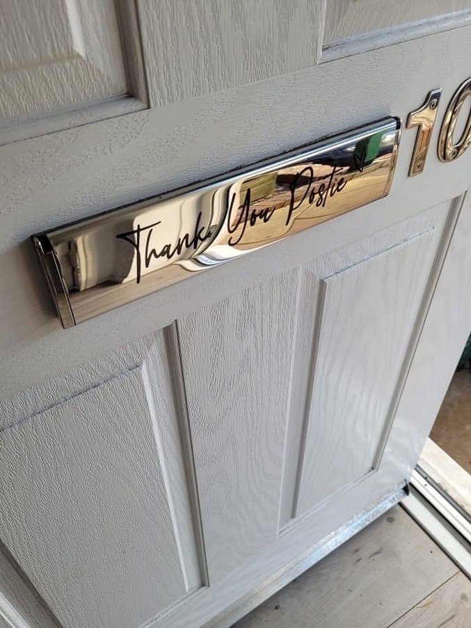 Home Personalised Letterbox Label/ Decal/ Vinyl I Customised Door Sticker I Personalised Letterbox Sticker - The Crafty Bee