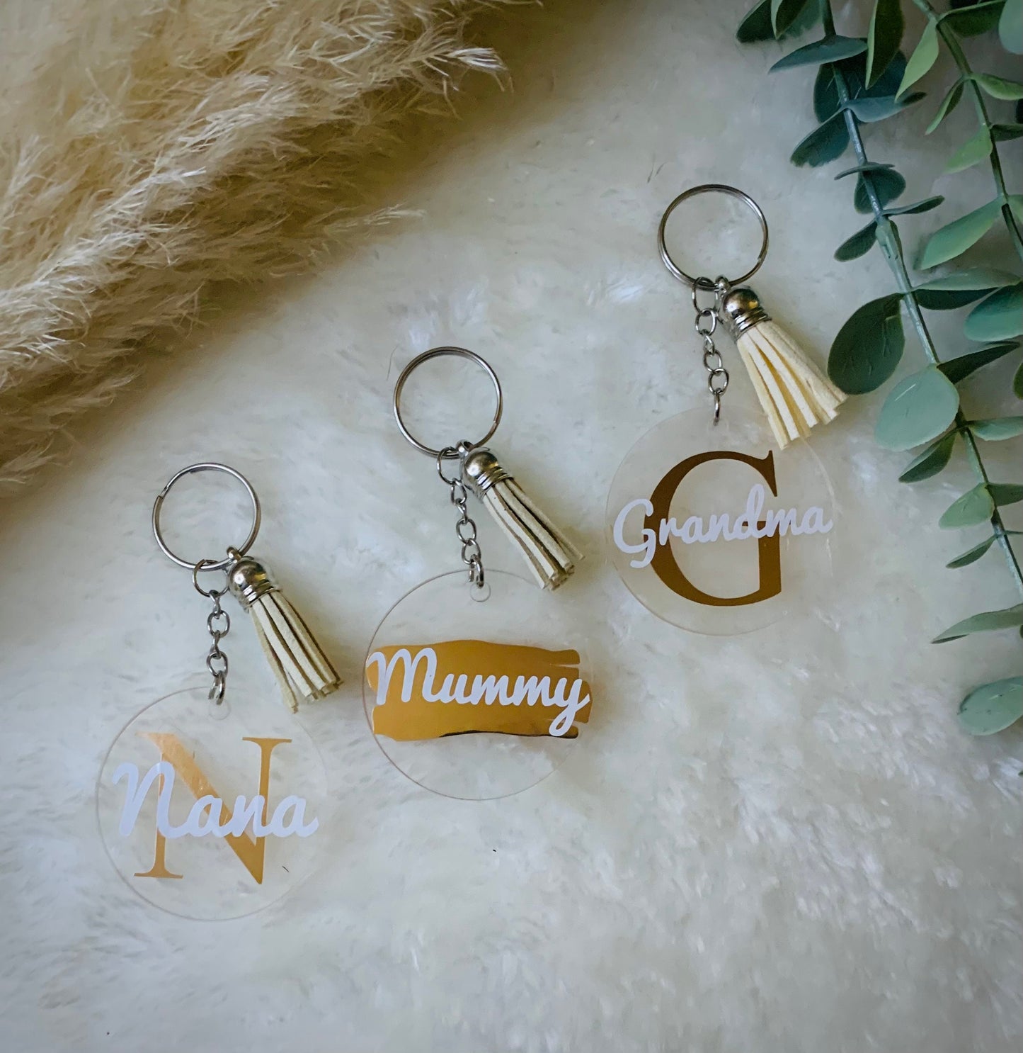 Mother’s Day Keyring  |  Gold Keychain/Keyring I  Mum/Nana/Grandma Gift  I  Personalised Keychain