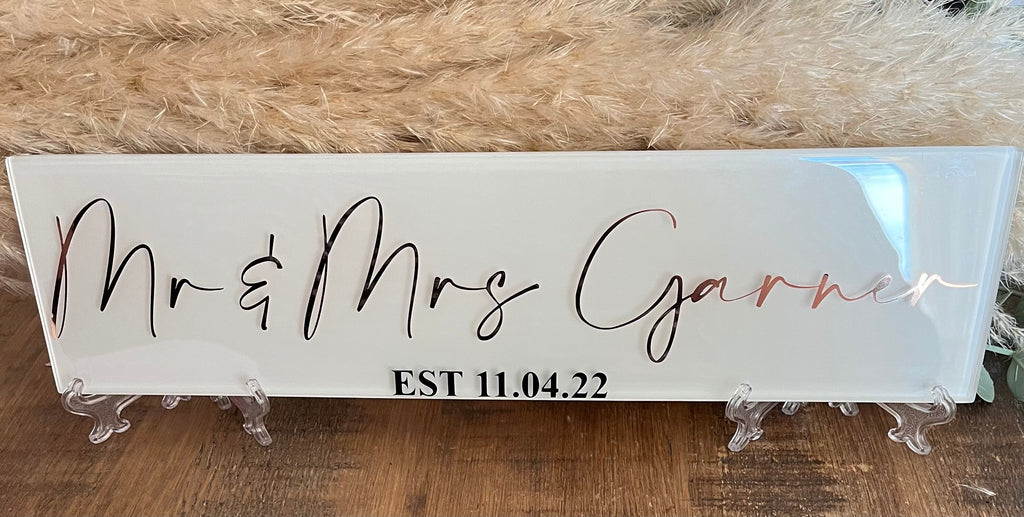 Personalised Wedding Gift for Home I Personalised Wedding Plaque/Tile/Sign | Wedding Day Present | Top Table Wedding Sign/ Newlyweds Gift