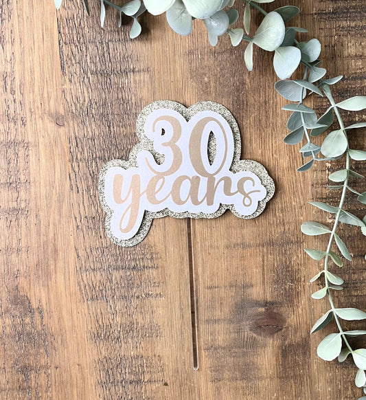 Anniversary Cake Topper  I  Wedding Anniversary Cake Decoration  I Milestone Anniversary 10th/ 20th/ 30th/ 40th/ 50th/ 60th Cake Topper