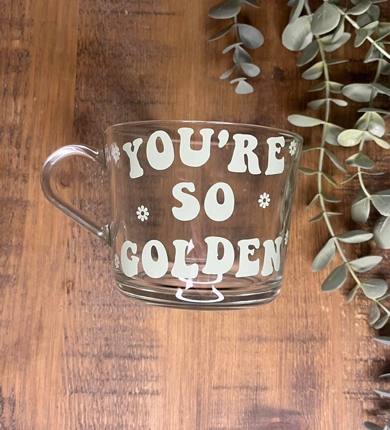 Harry Styles Clear Mug | You’re So Golden Glass Cup | Harry Styles themed cup/mug tea/coffee | Harry Styles Gift | Harry Styles Fan Merch