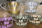 Harry Styles Clear Mug | You’re So Golden Glass Cup | Harry Styles themed cup/mug tea/coffee | Harry Styles Gift | Harry Styles Fan Merch