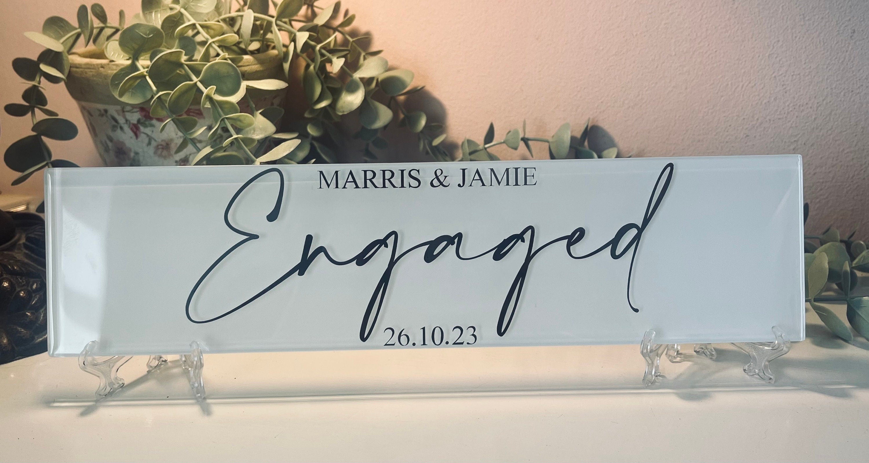 Engagement Personalised Tile/Sign/Plaque  I  Personalised Engagement Gift  I Engagement Present
