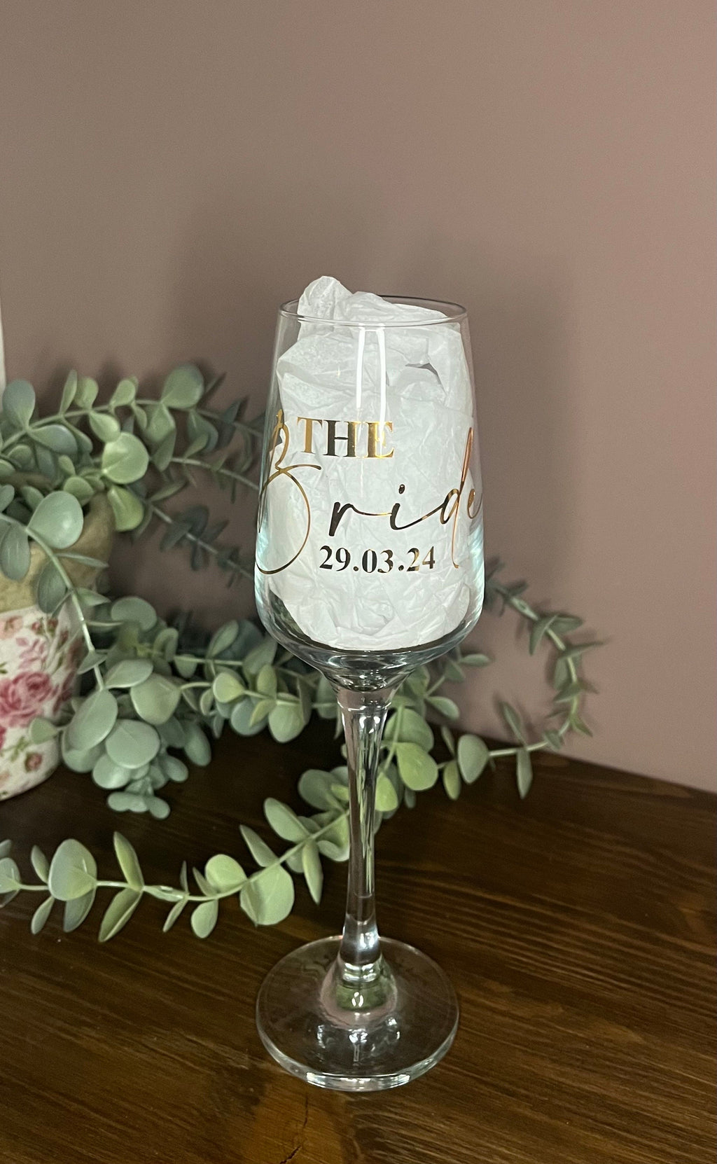 Wedding Morning Bridal Glass | Personalised Champagne Flutes | Hen Party/Bride Team/Bridesmaids/Gifts for Wedding Party