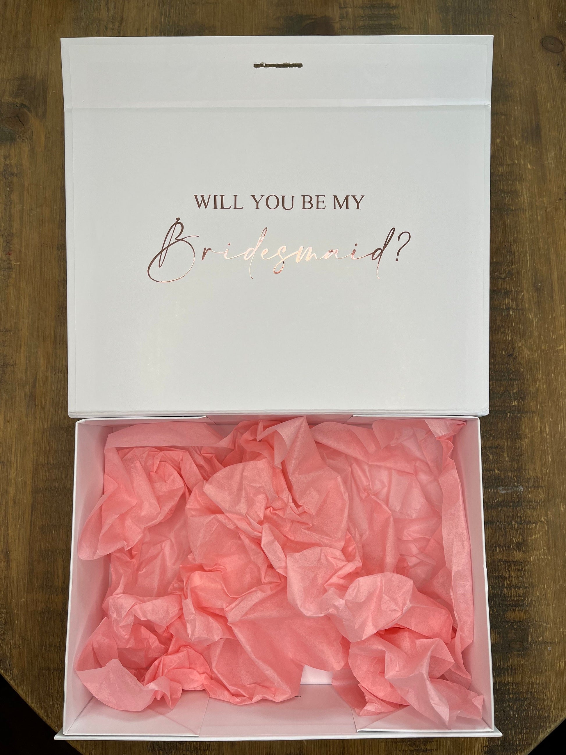 Bridesmaid Personalised Proposal Box | Luxury Bridal Thank You Gift Box | Personalised Magnetic Box Ribbon | MOH, Usher & Best Man Gift