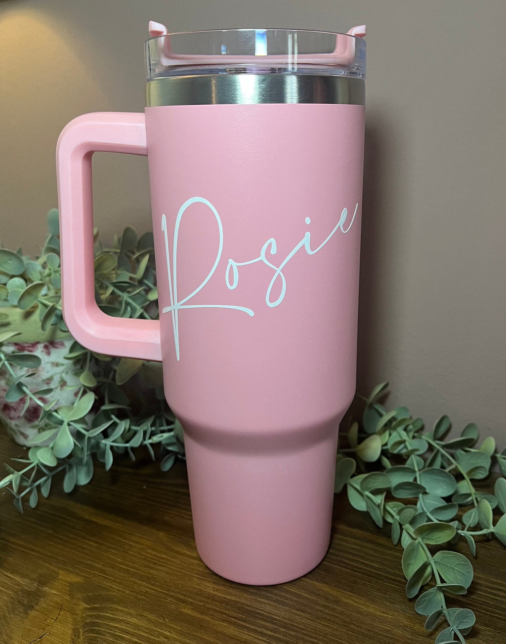 Name Insulated Travel Mug Personalised | Dupe Cold Cup / Tumbler | Bride Hen Wedding Travel Mug |Insulated Name Cup with Handle