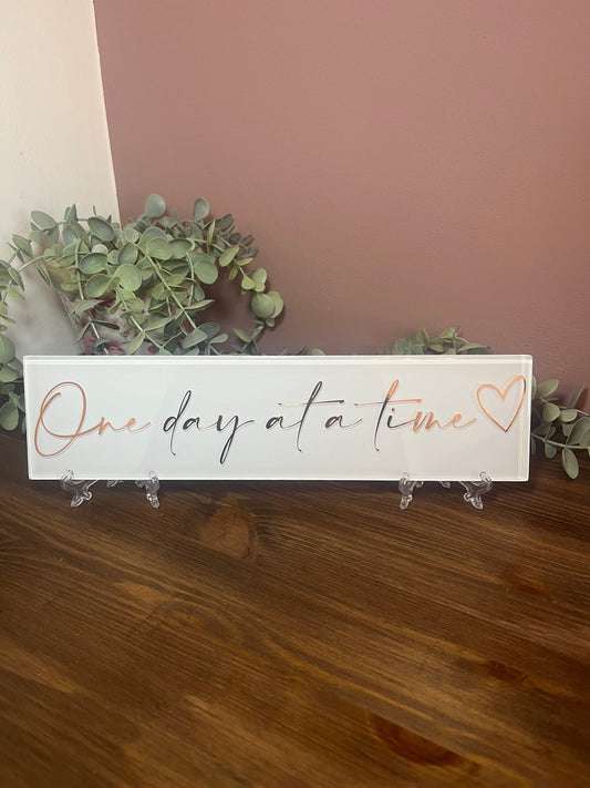 Motivational & Uplifting Plaque Gift | Get well soon sign | One day at a time tile | this too shall pass plaque | illness/cancer gift