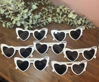 Bridal Hen Party Personalised Heart Sunglasses |  Bride Sunglasses with name  |  Bridal fun glasses