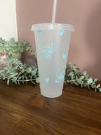Lilo and Stitch Cold Cup | Starbucks Tumbler | Personalised Name Cup with lid & Straw | Lilo and Stitch Merch | Stitch Tumbler Birthday Gift
