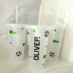 Personalised Football Cup: Custom Name Tumbler, Party Favor