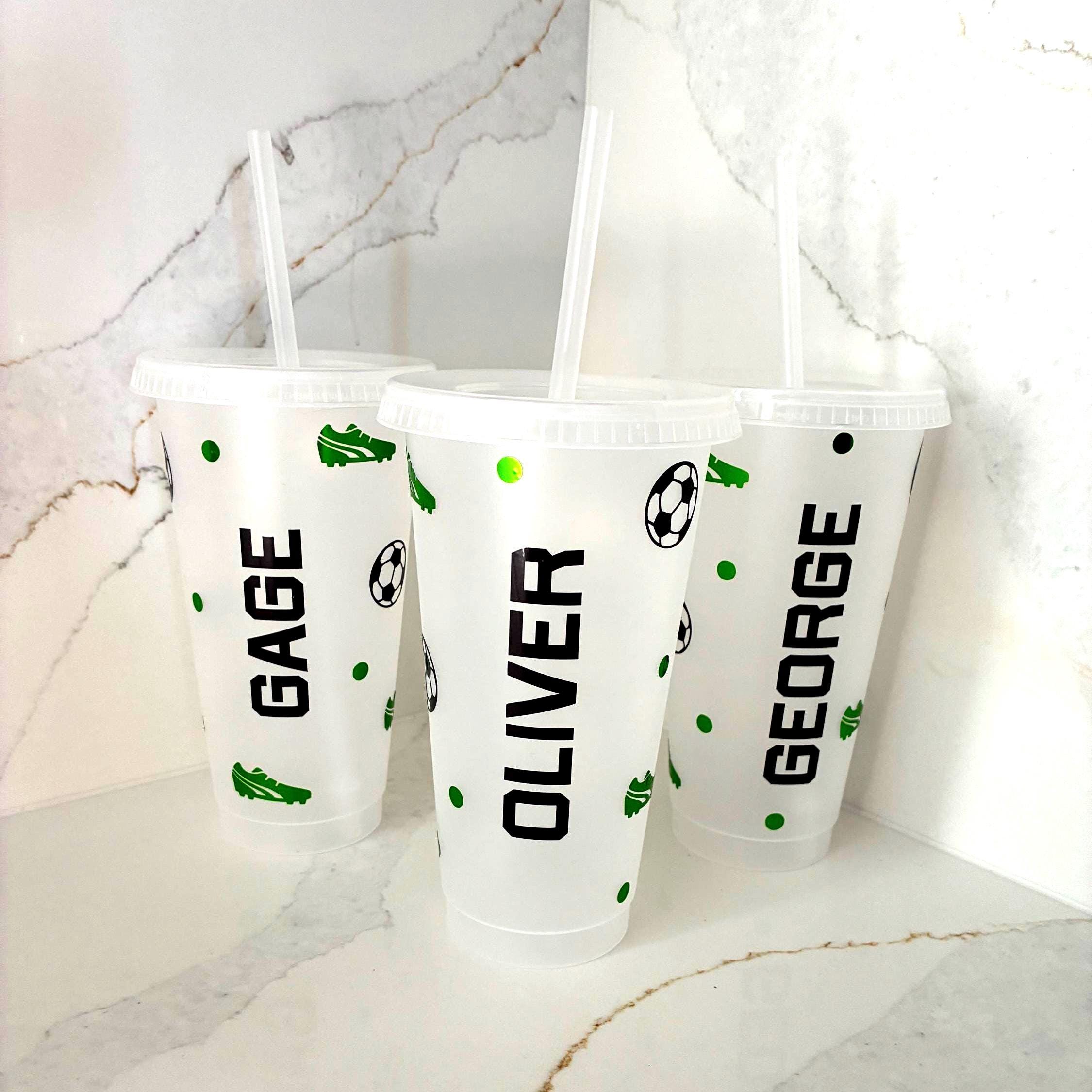 Personalised Football Cup: Custom Name Tumbler, Party Favor