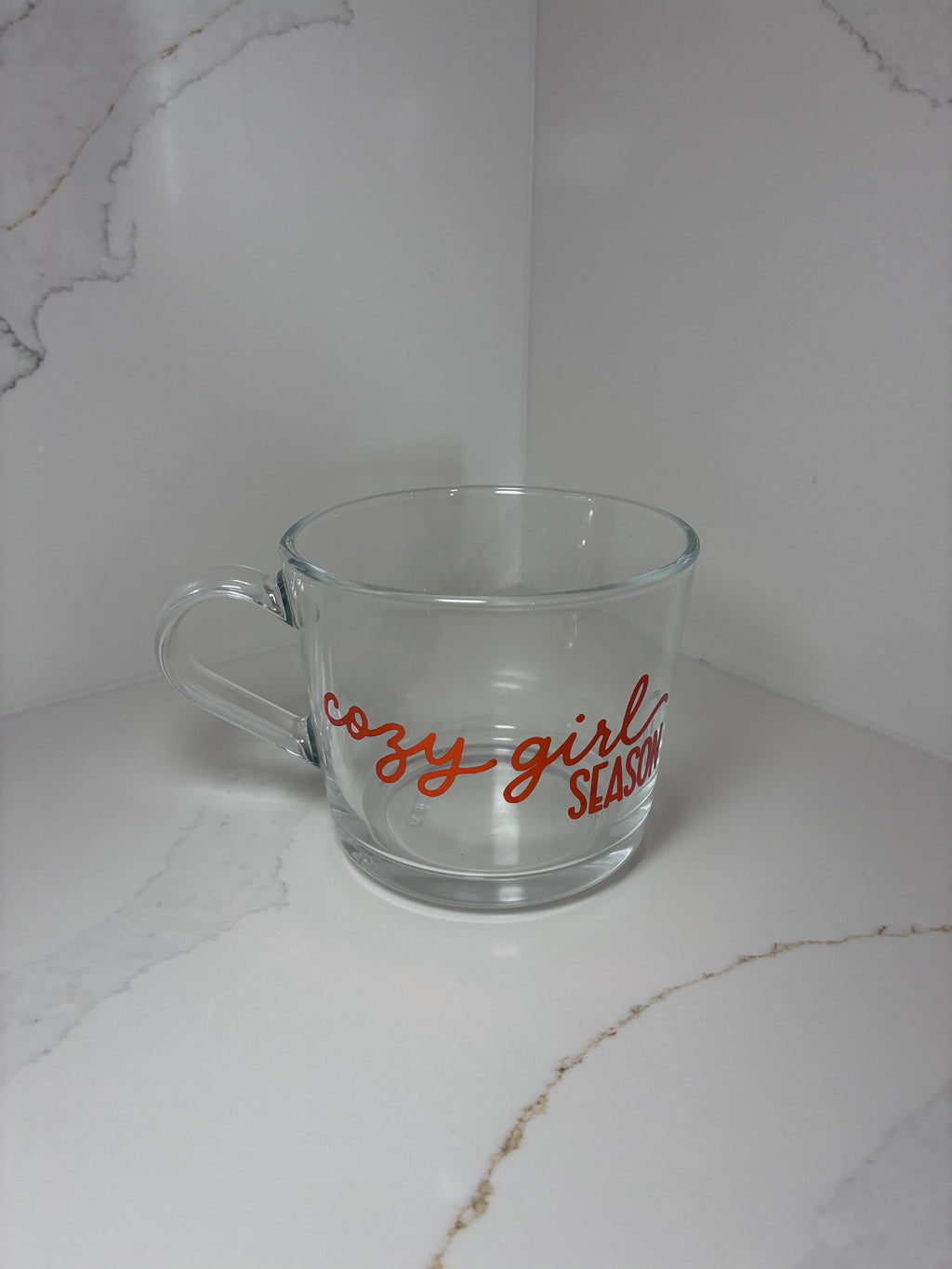 In My Cozy Era or Cozy Girl Season Clear Mug | Autumn Mug - The Crafty Bee