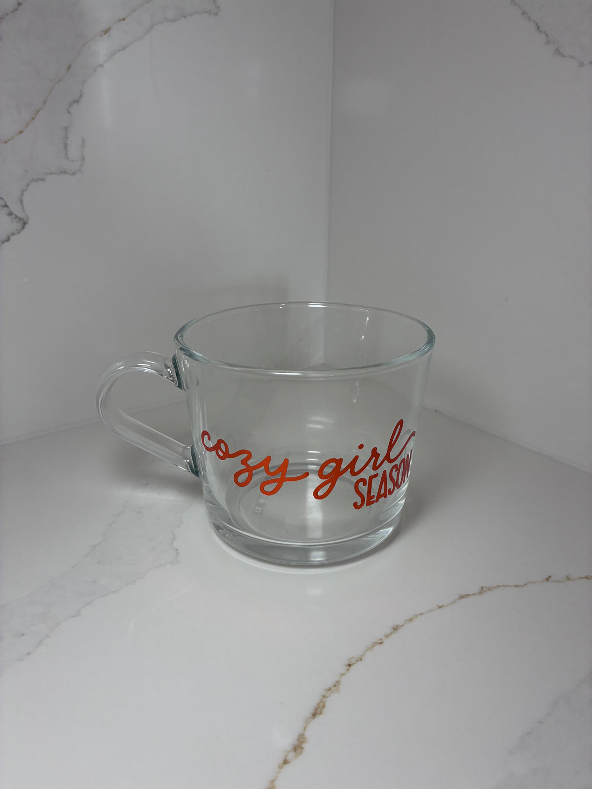 In My Cozy Era or Cozy Girl Season Clear Mug | Autumn Mug - The Crafty Bee
