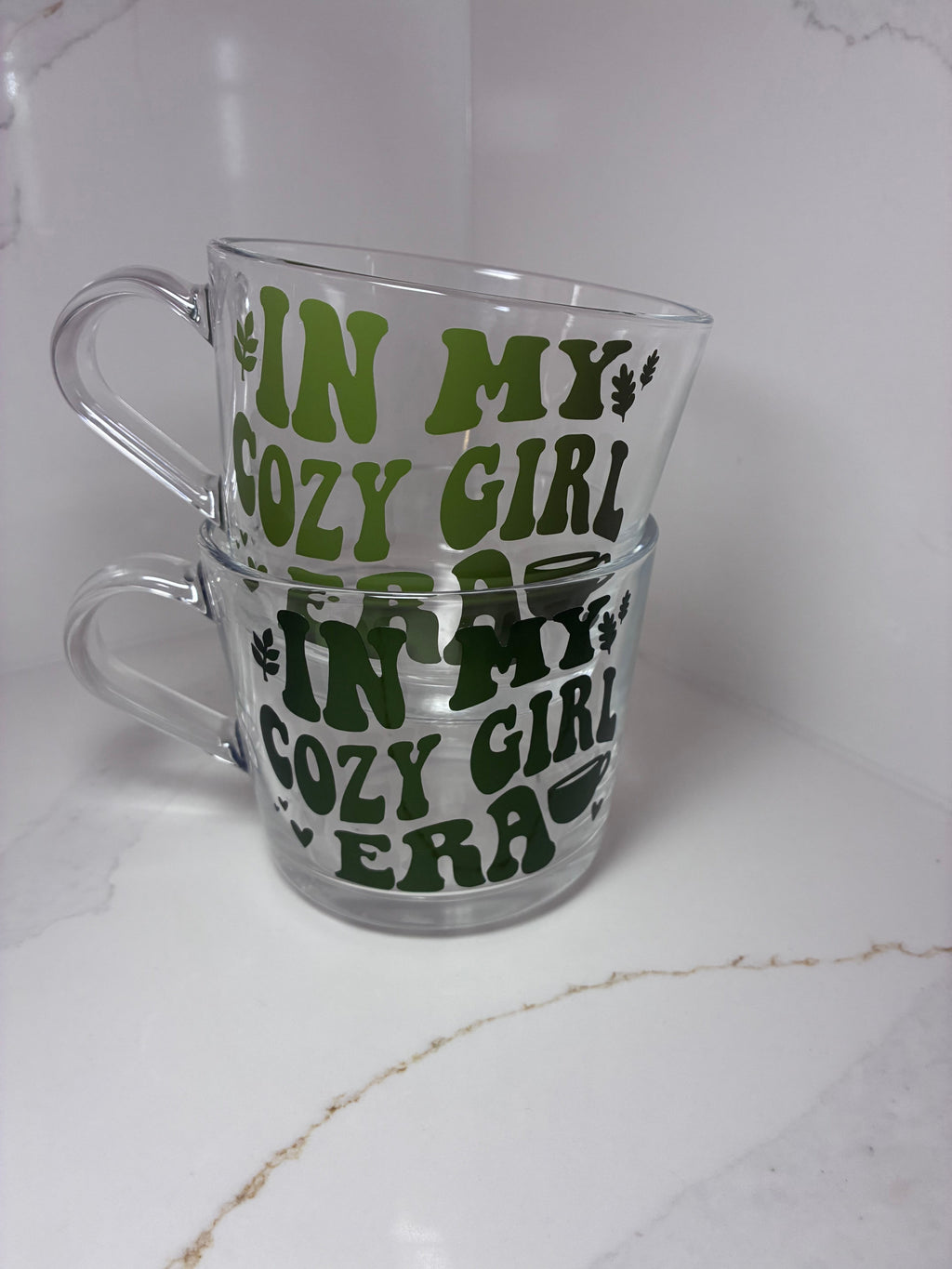 In My Cozy Era or Cozy Girl Season Clear Mug | Autumn Mug - The Crafty Bee