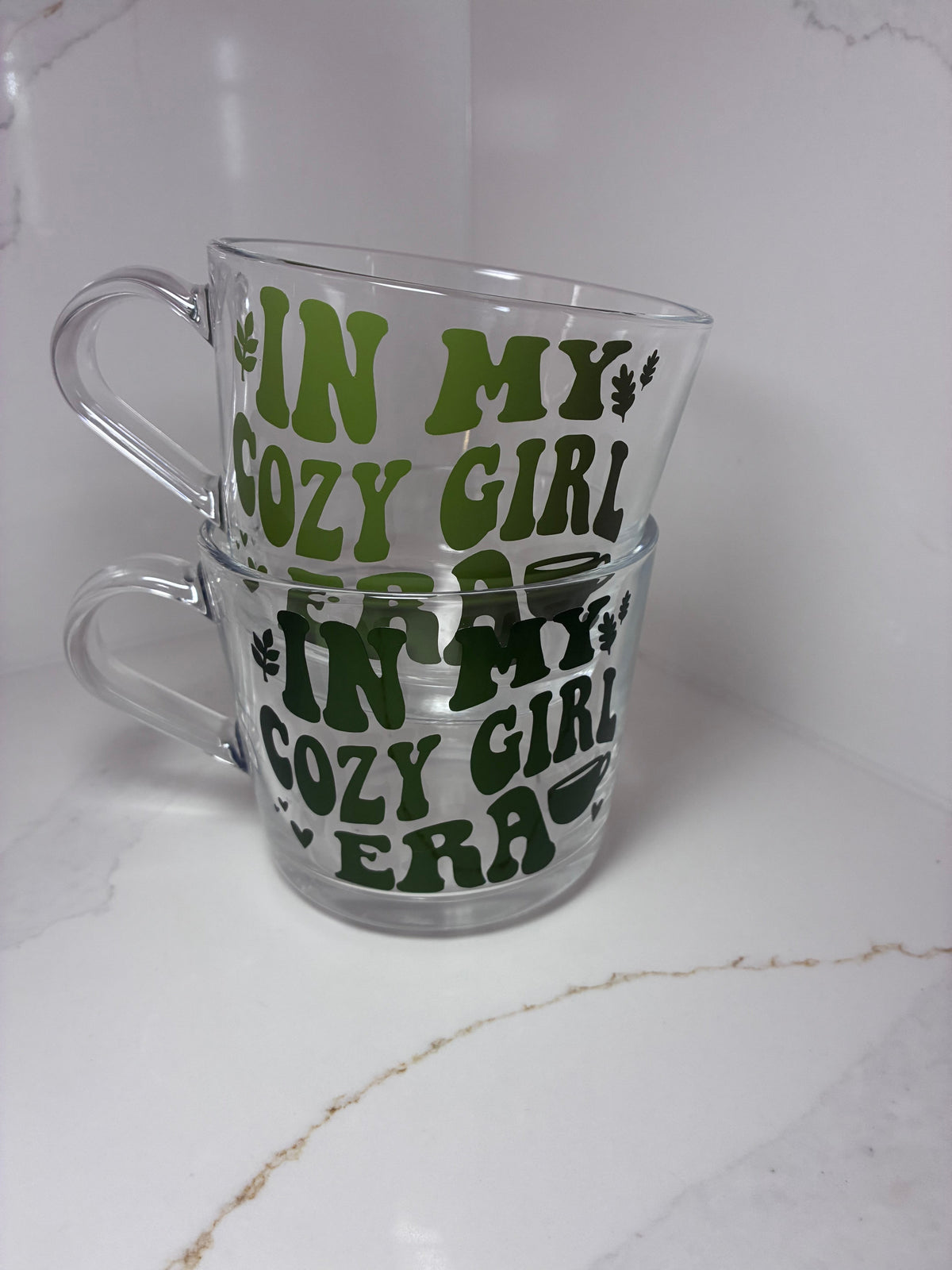 In My Cozy Era or Cozy Girl Season Clear Mug | Autumn Mug - The Crafty Bee