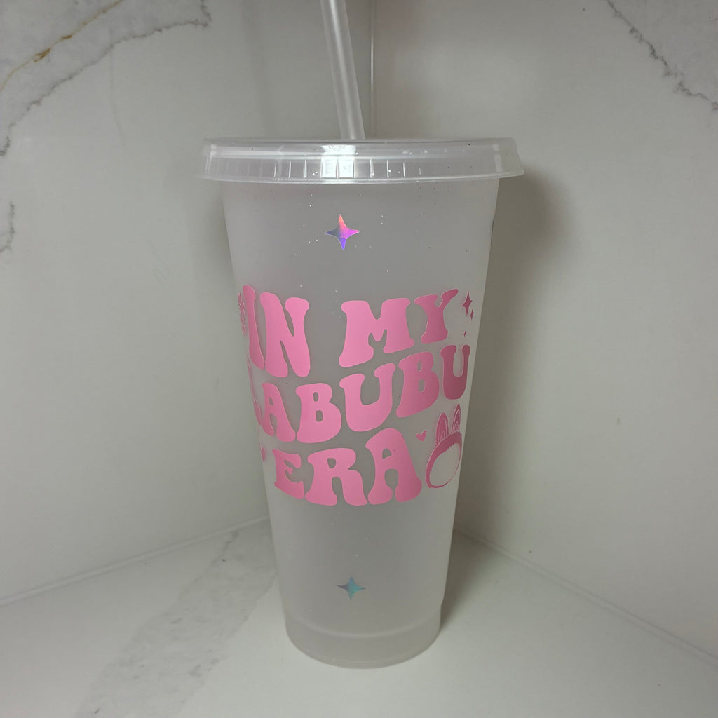 In My Labubu Era Cup | Kawaii Reusable Cold Cup with Straw | Labubu Inspired Drinkware - The Crafty Bee