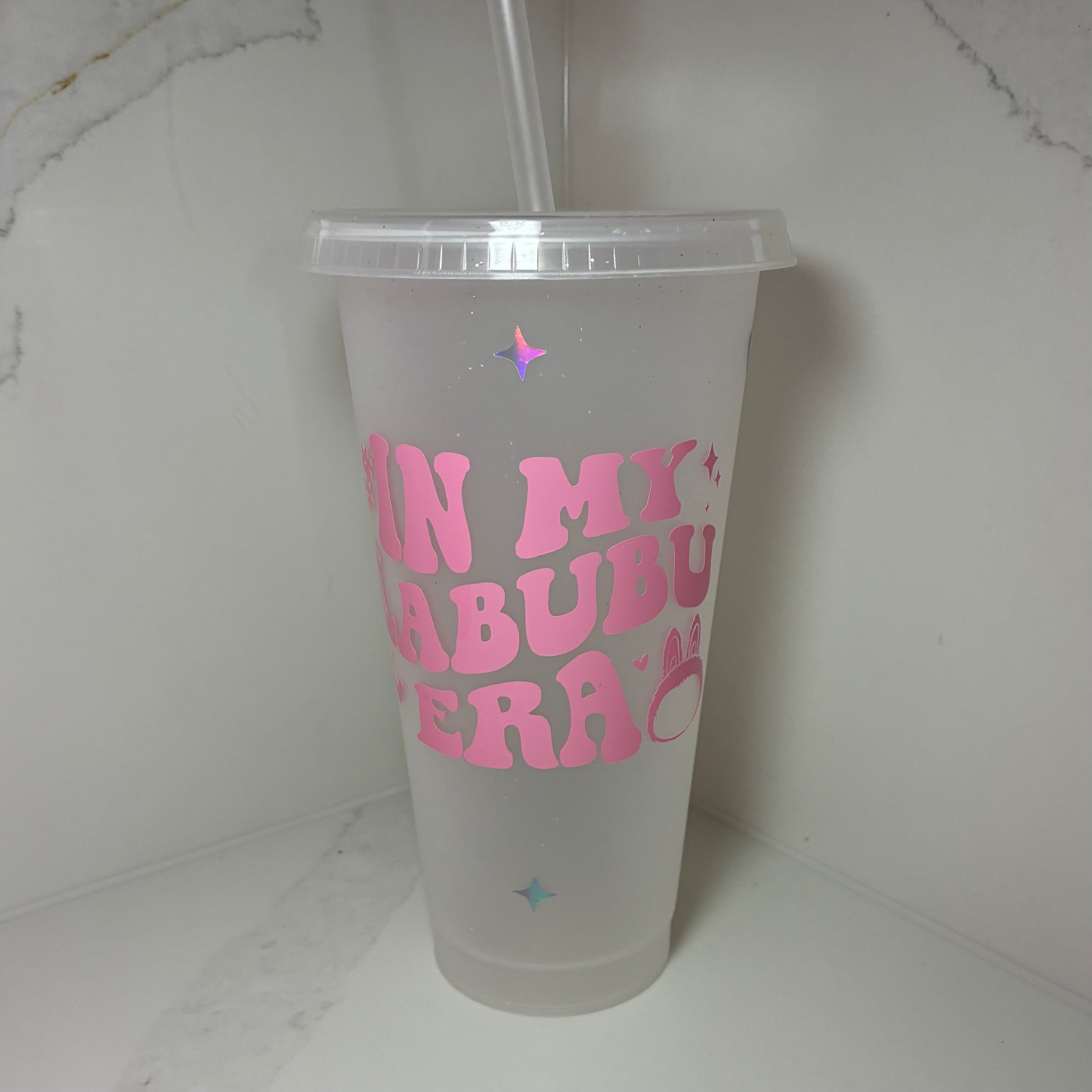 In My Labubu Era Cup | Kawaii Reusable Cold Cup with Straw | Labubu Inspired Drinkware - The Crafty Bee