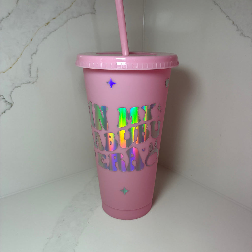 In My Labubu Era Cup | Kawaii Reusable Cold Cup with Straw | Labubu Inspired Drinkware - The Crafty Bee