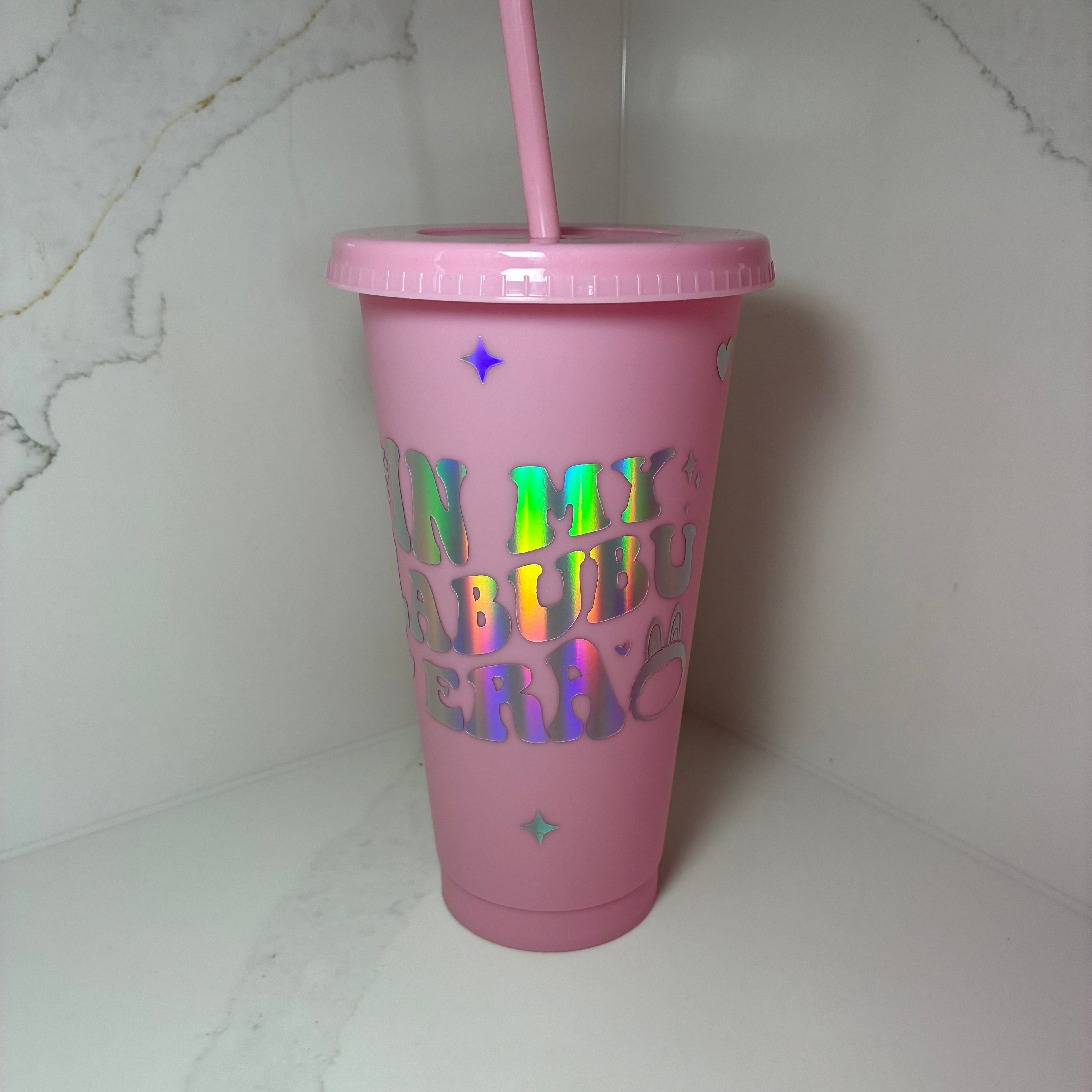 In My Labubu Era Cup | Kawaii Reusable Cold Cup with Straw | Labubu Inspired Drinkware - The Crafty Bee
