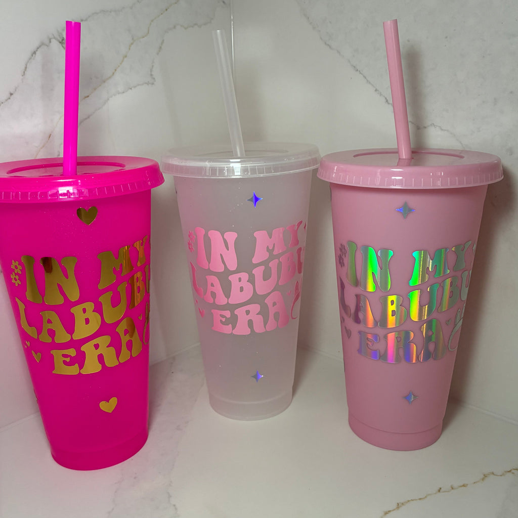 In My Labubu Era Cup | Kawaii Reusable Cold Cup with Straw | Labubu Inspired Drinkware - The Crafty Bee