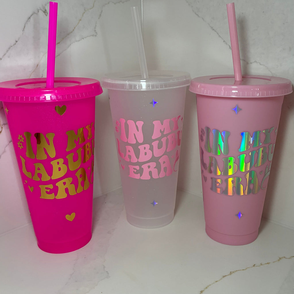 In My Labubu Era Cup | Kawaii Reusable Cold Cup with Straw | Labubu Inspired Drinkware - The Crafty Bee