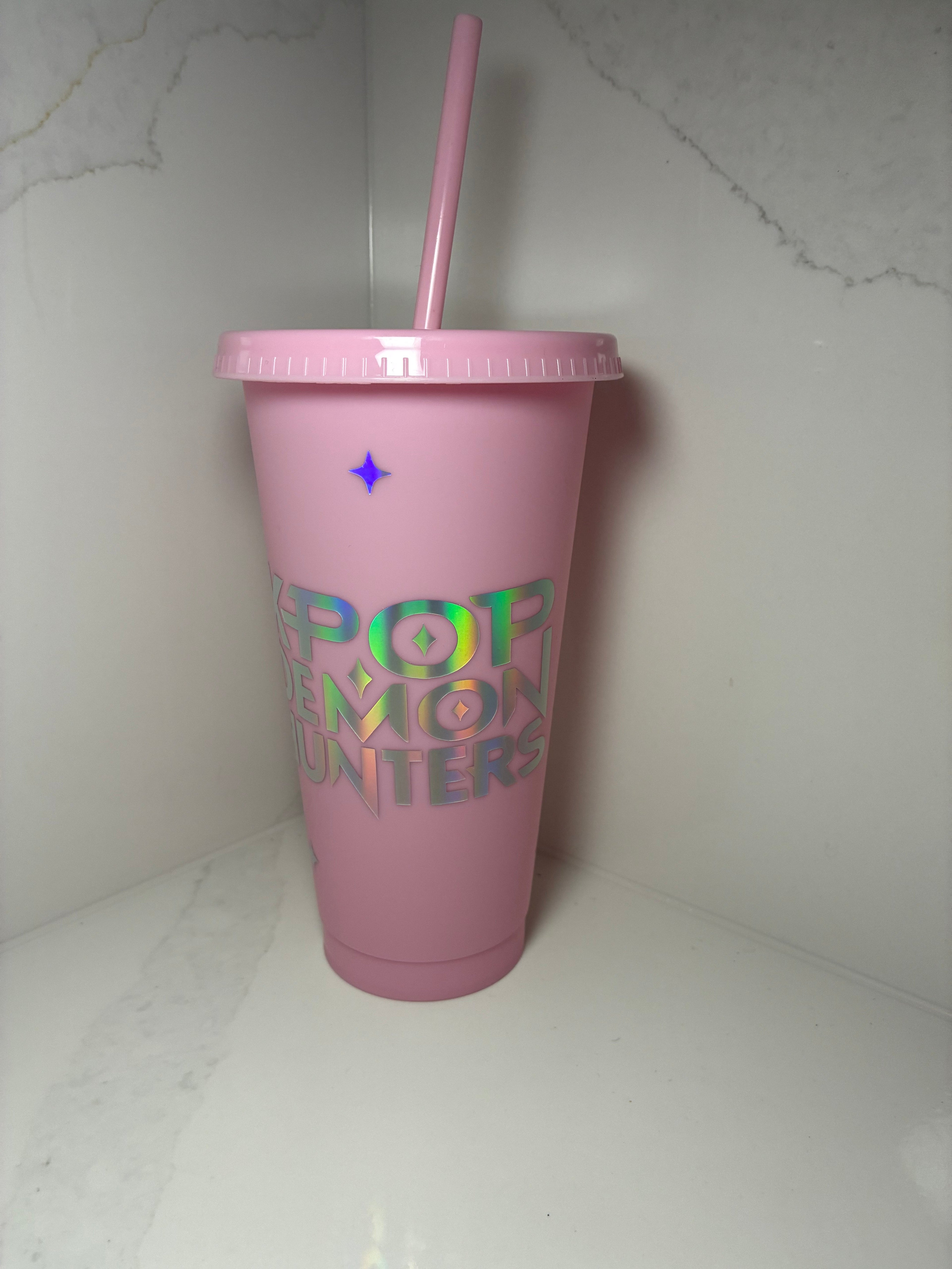 K - Pop Demon Hunter Cold Cup: Personalised K - Pop Kawaii Tumbler with Straw - The Crafty Bee