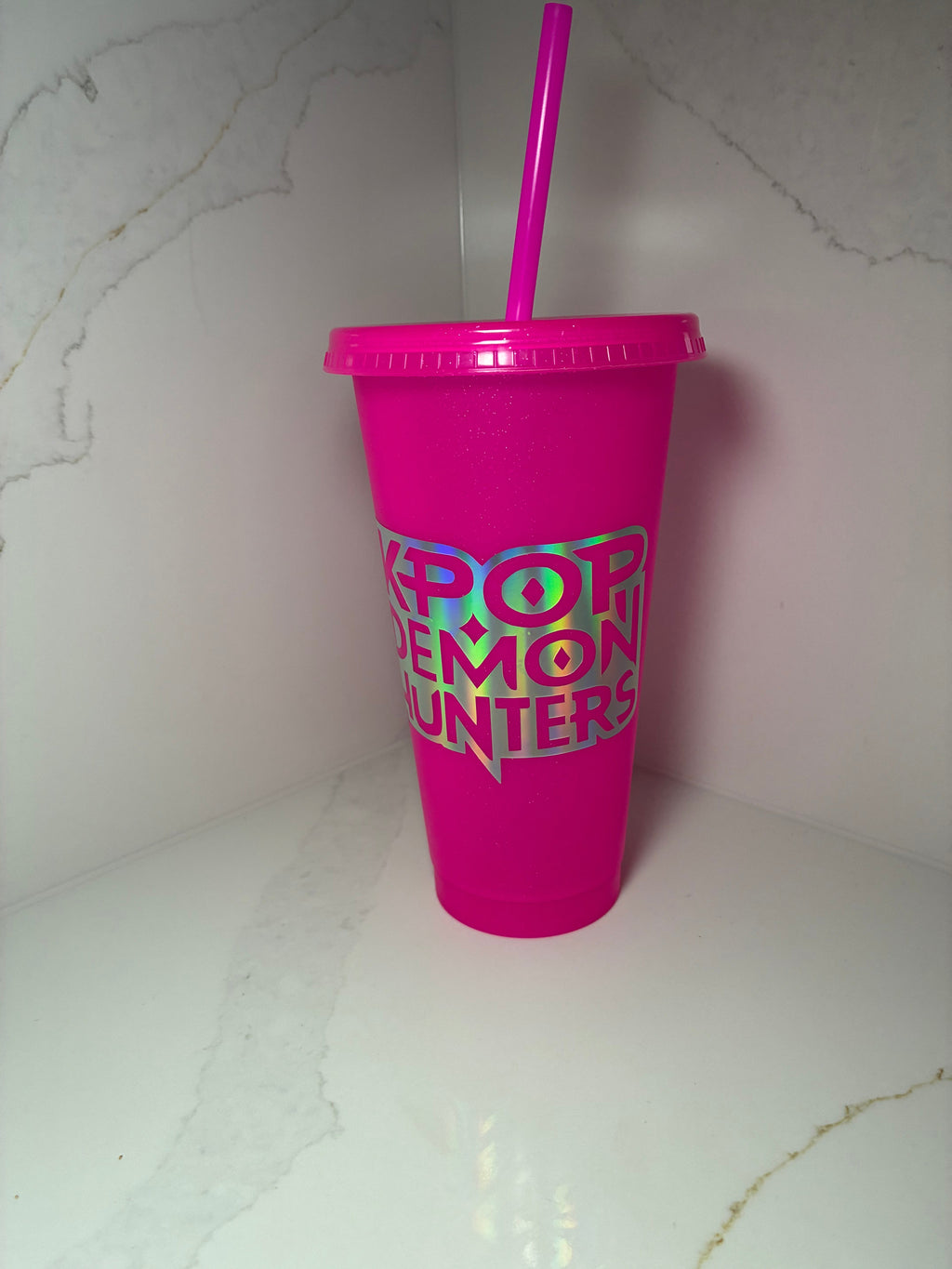 K - Pop Demon Hunter Cold Cup: Personalised K - Pop Kawaii Tumbler with Straw - The Crafty Bee