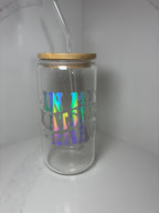 Katseye Era Glass Reusable Can with Bamboo Lid- 'In My Katseye Era' Tumbler with Lid & Straw - The Crafty Bee