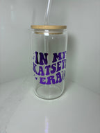 Katseye Era Glass Reusable Can with Bamboo Lid- 'In My Katseye Era' Tumbler with Lid & Straw - The Crafty Bee