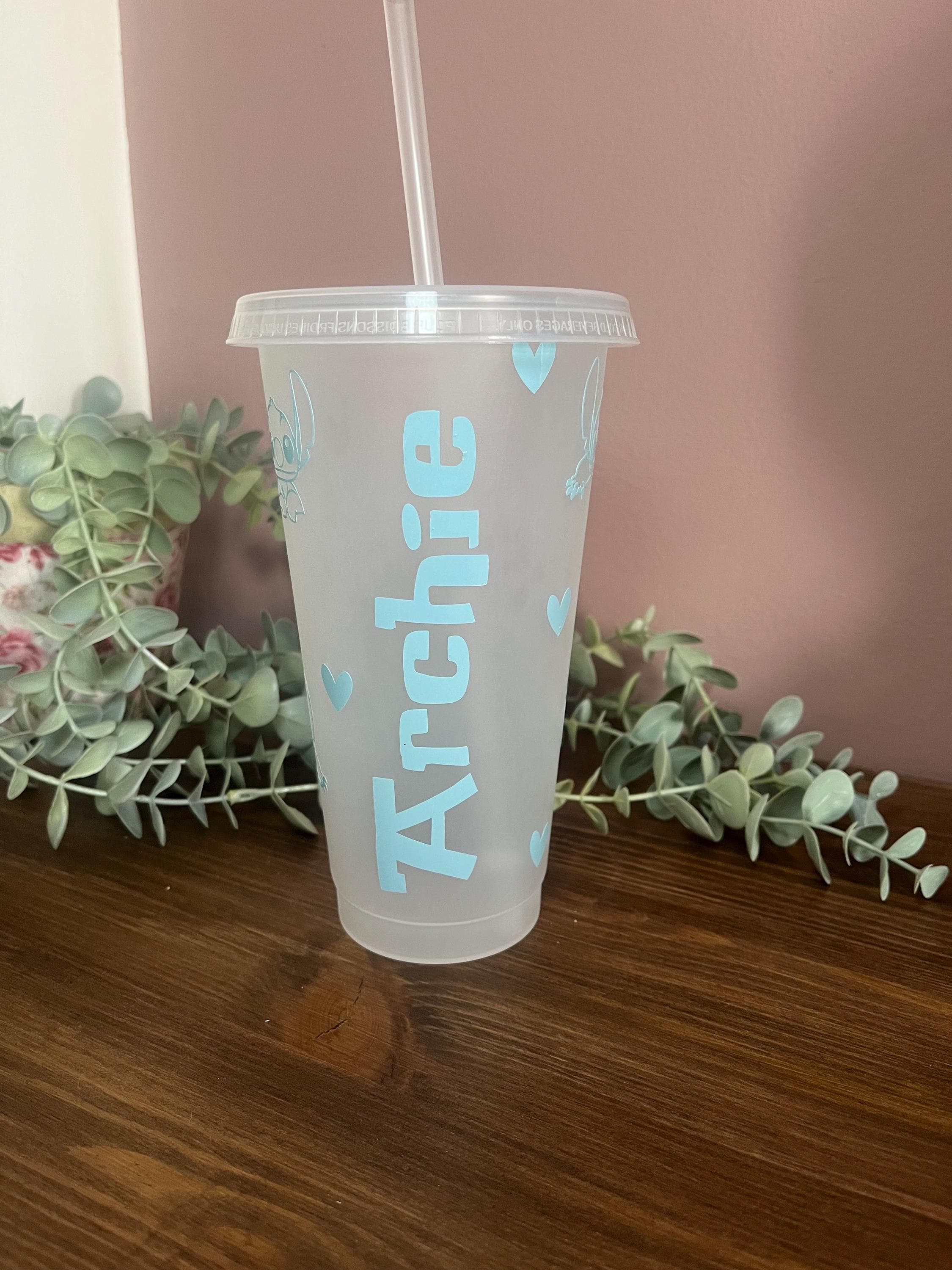 Lilo and Stitch Cold Cup | Starbucks Tumbler | Personalised Name Cup with lid & Straw | Lilo and Stitch Merch | Stitch Tumbler Birthday Gift - The Crafty Bee