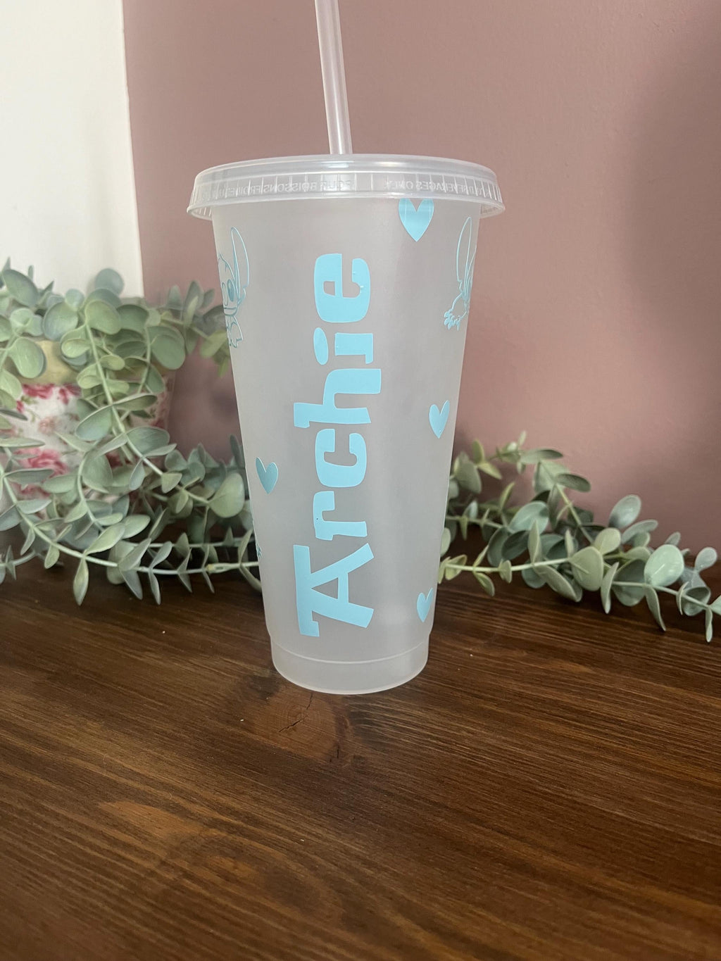 Lilo and Stitch Cold Cup | Starbucks Tumbler | Personalised Name Cup with lid & Straw | Lilo and Stitch Merch | Stitch Tumbler Birthday Gift - The Crafty Bee