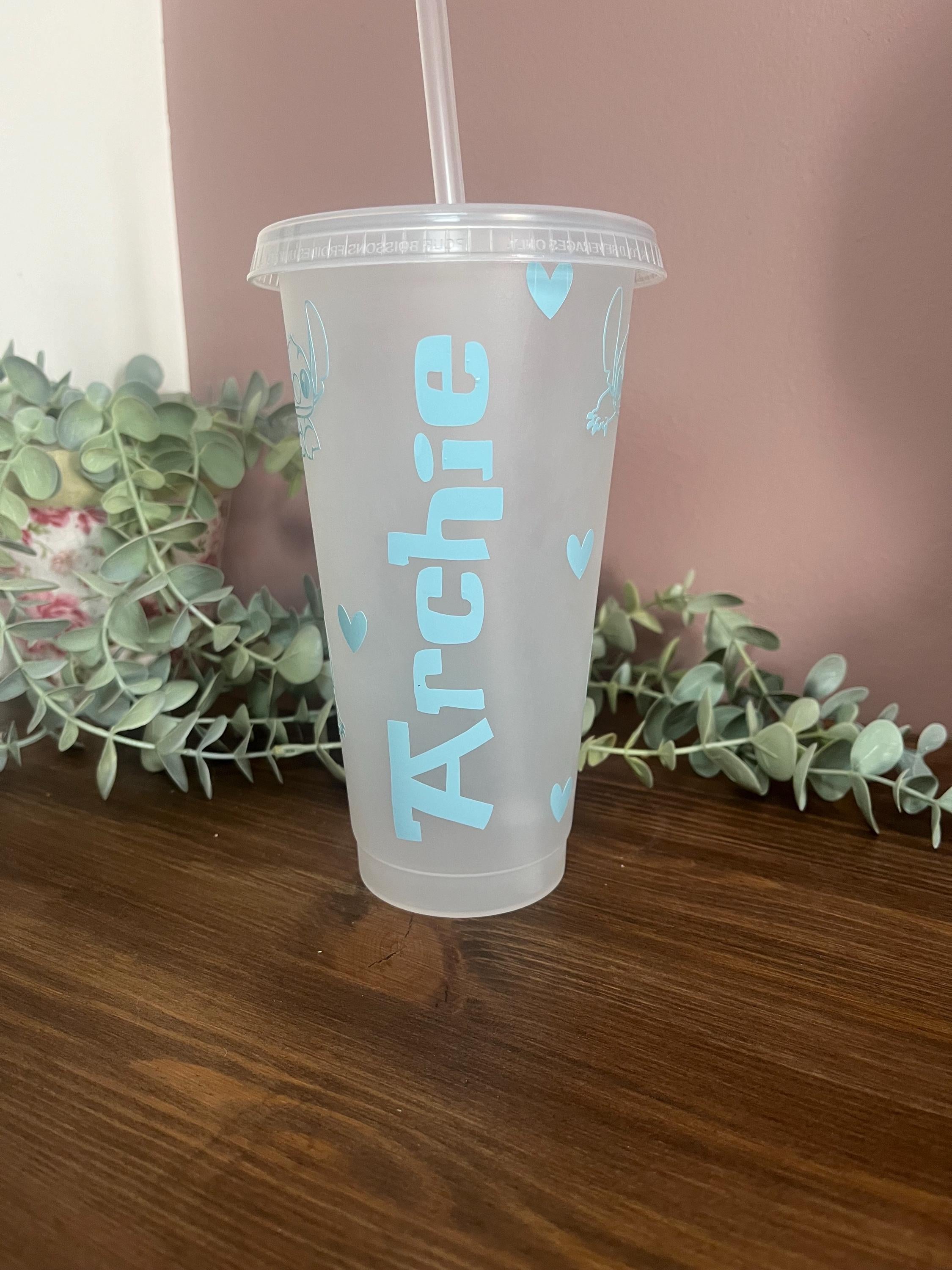 Lilo and Stitch Cold Cup | Starbucks Tumbler | Personalised Name Cup with lid & Straw | Lilo and Stitch Merch | Stitch Tumbler Birthday Gift - The Crafty Bee
