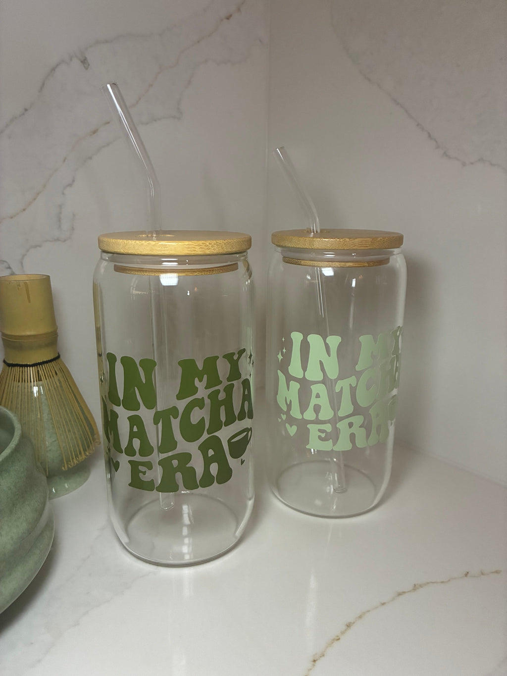 Matcha Era Reusable Cups | Glass Mug, Iced Cup & Can - The Crafty Bee