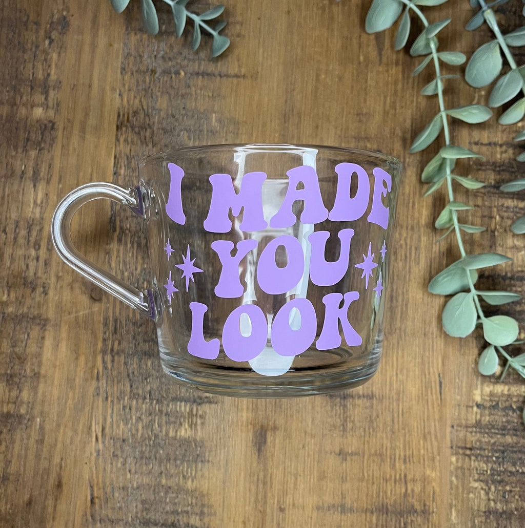 Meghan Trainor Clear Mug | I made you look up | Made You Look themed cup/mug tea/coffee | Meghan Trainor Gift | Fan Merch - The Crafty Bee