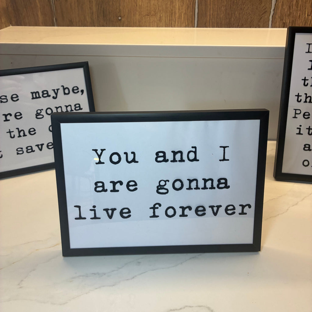 Oasis Fan Gift – A5 Lyric Quote Print with Frame – Oasis 2025 Vinyl Wall Art – Customisable with Gig Location & Date - The Crafty Bee